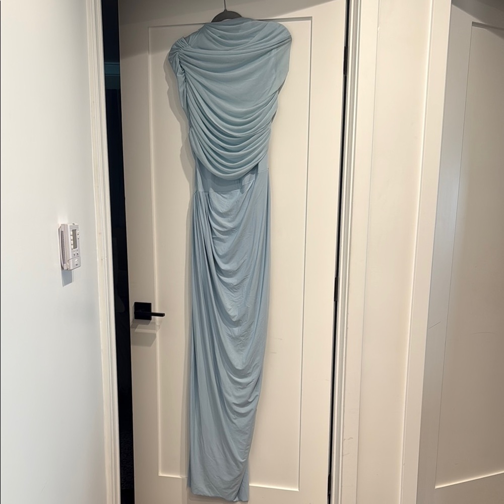 Miss Rosier CATHERINE ASYMMETRIC PLEATED MAXI DRESS IN BABY BLUE
M Brand New
